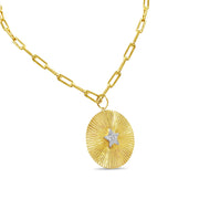 Diamond and Gold Medallion Pendant