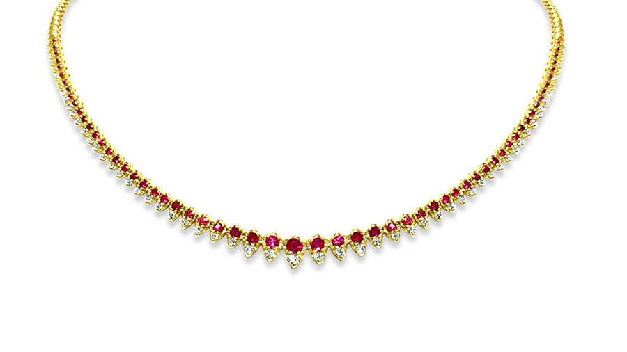 Ruby and Diamond Rivera Necklace