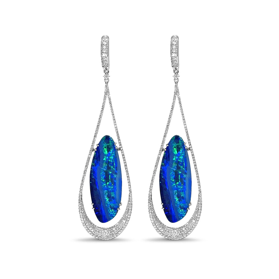 Opal and Diamond Earrings