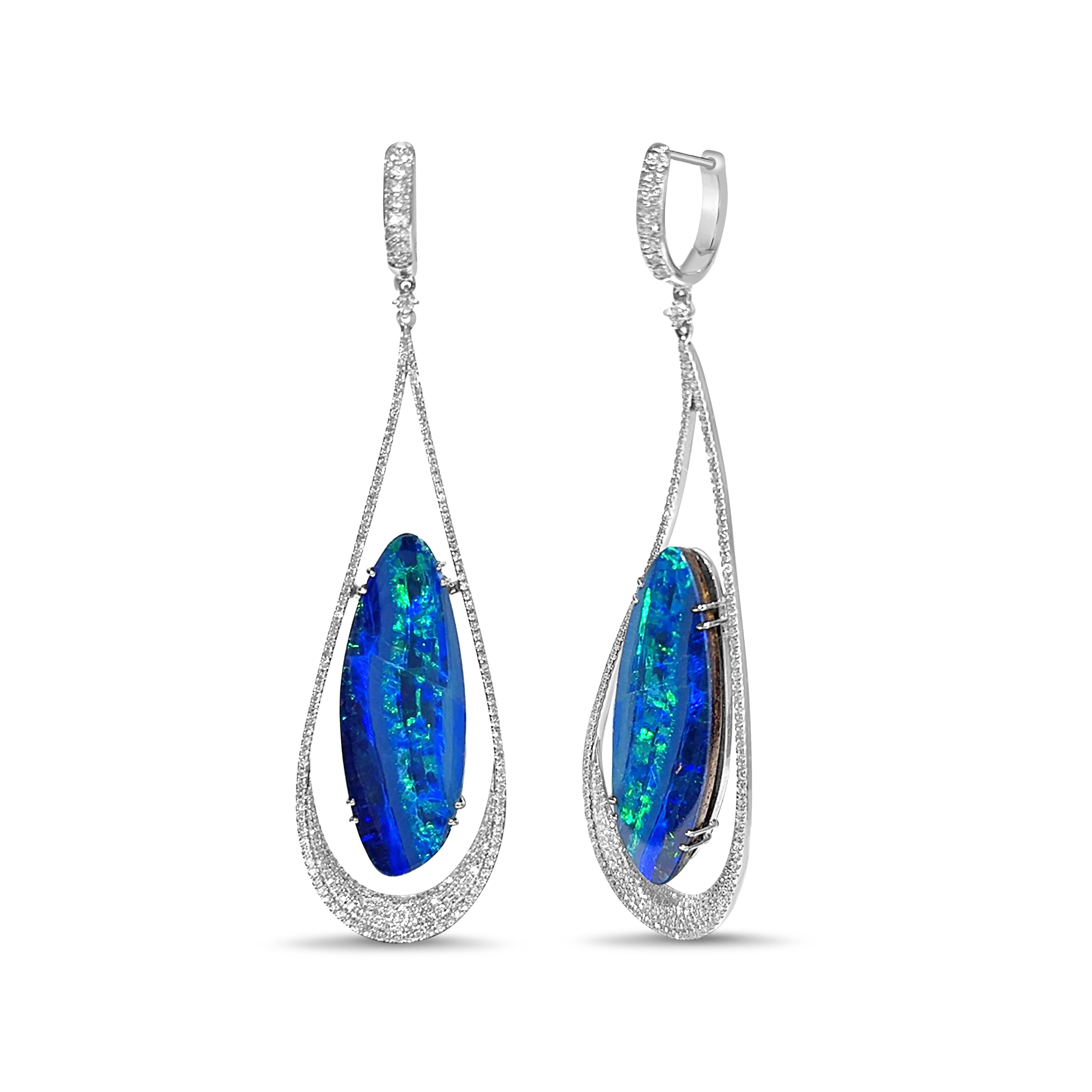 Opal and Diamond Earrings