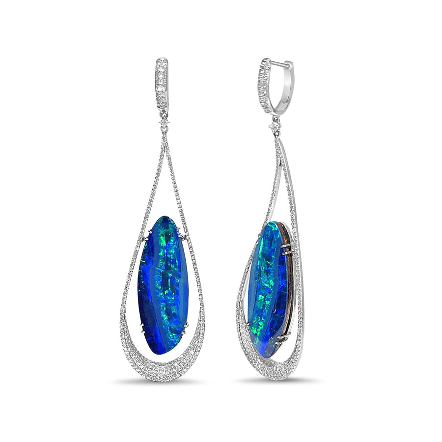 Opal and Diamond Earrings