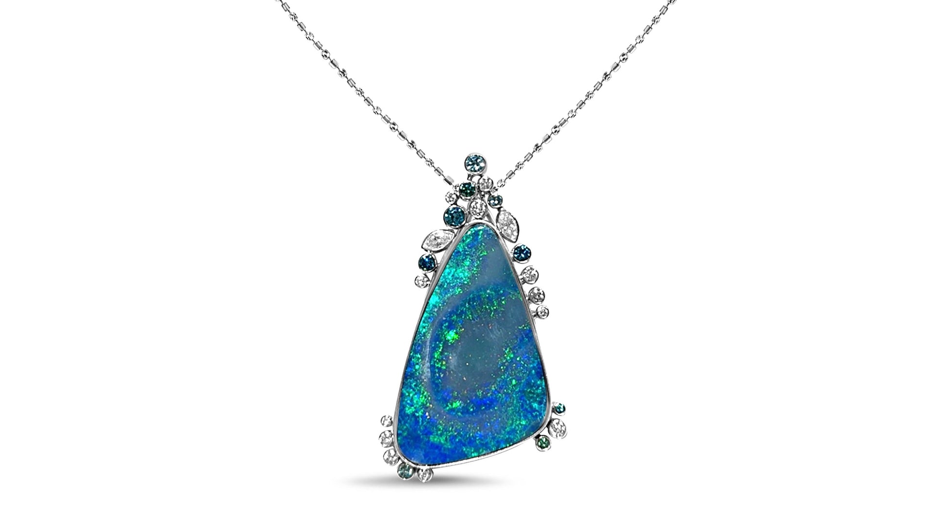 Opal and Diamond Pendant