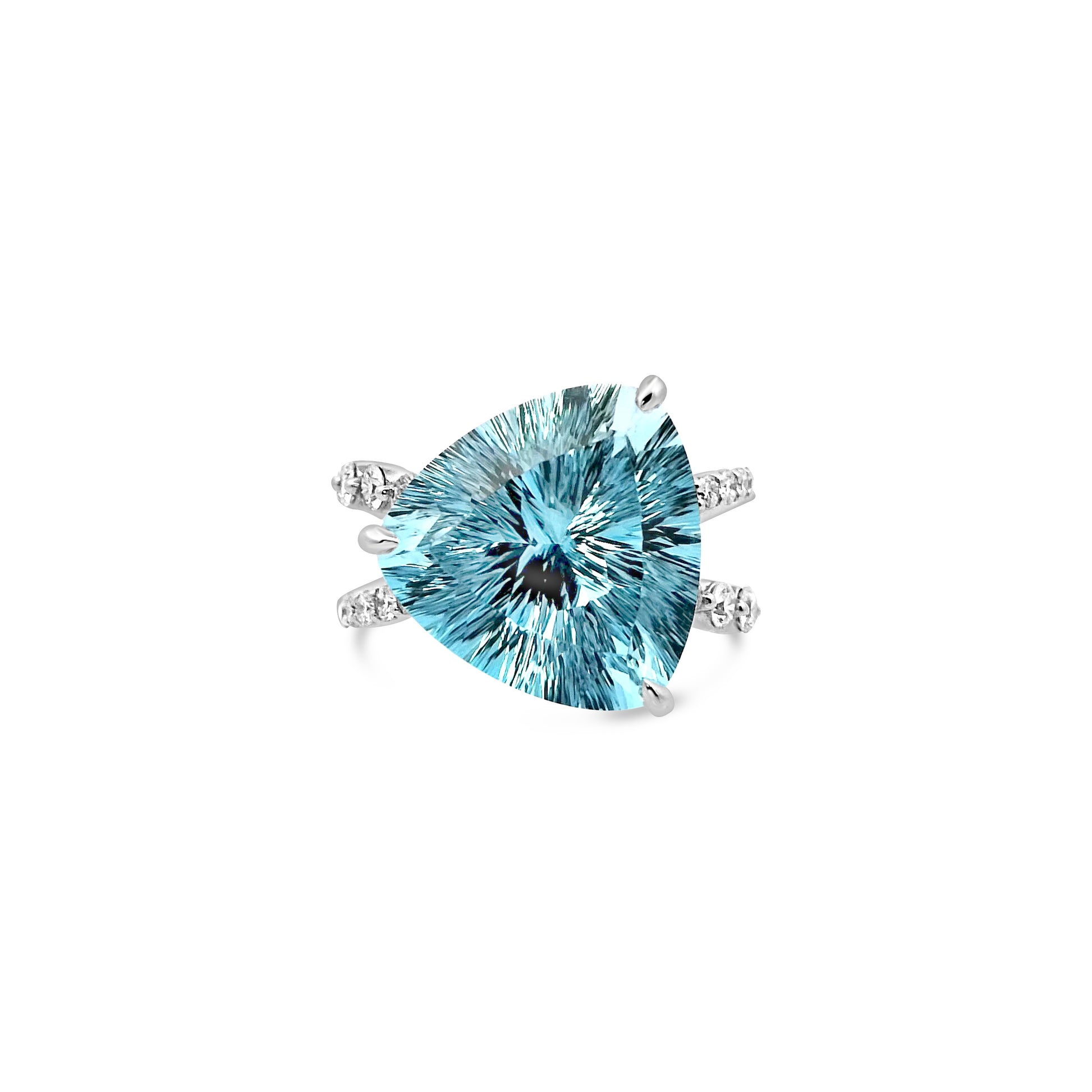 Blue Topaz and Diamond Ring