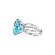 Blue Topaz and Diamond Ring