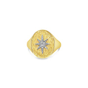 Diamond and Gold Signet Ring