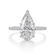 Platinum 2.02 CT Pear Cut Diamond Ring