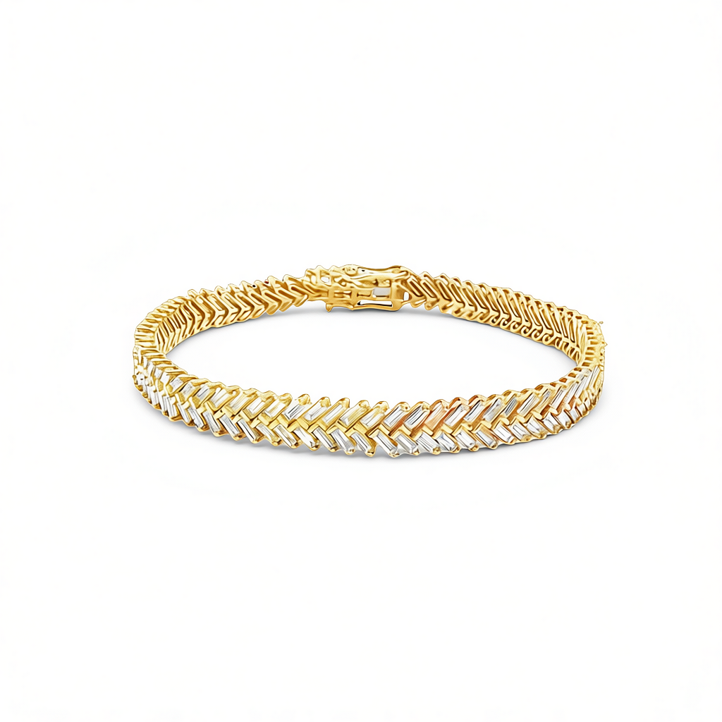 14K Yellow Gold Tennis Bracelet – 3.69 CTW Diamonds