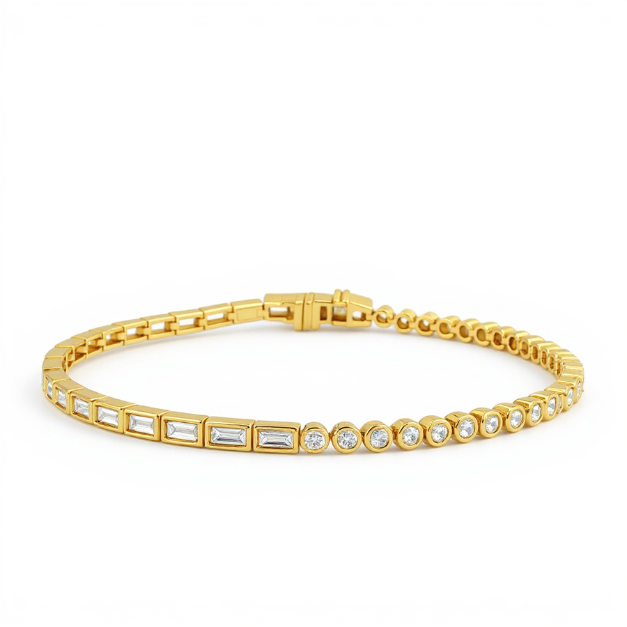 14K Yellow Gold Diamond Bracelet – 1.10 CTW